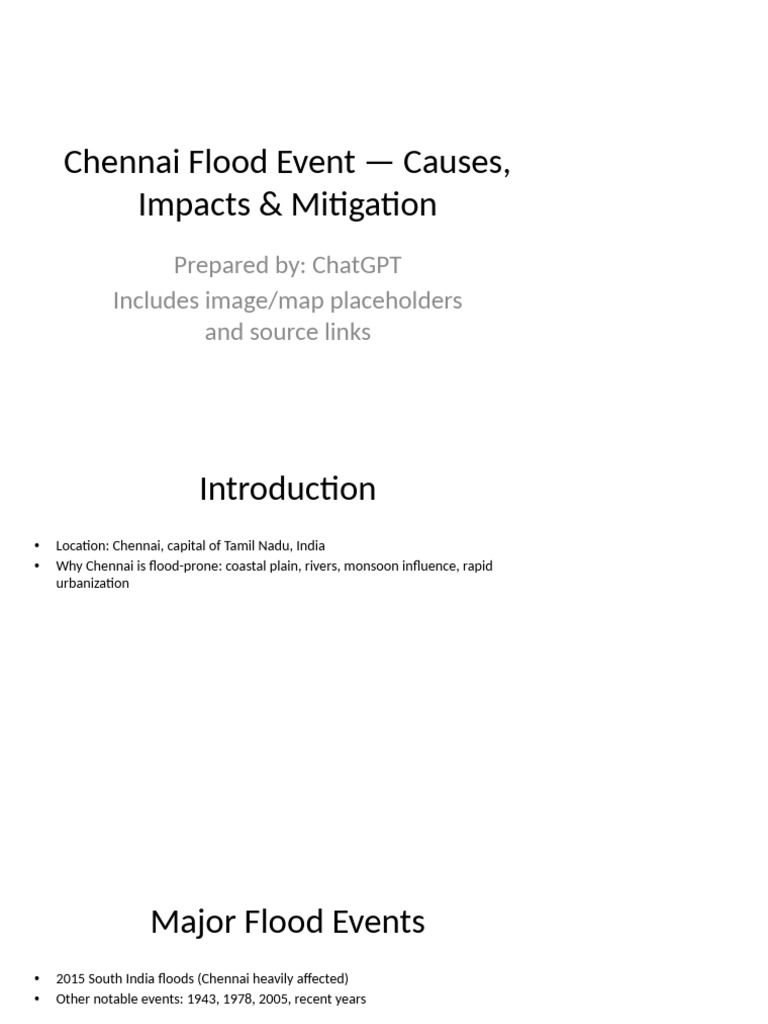 Chennai Floods: Causes, Impacts, Solutions | PDF | Flood | Drainage Basin
