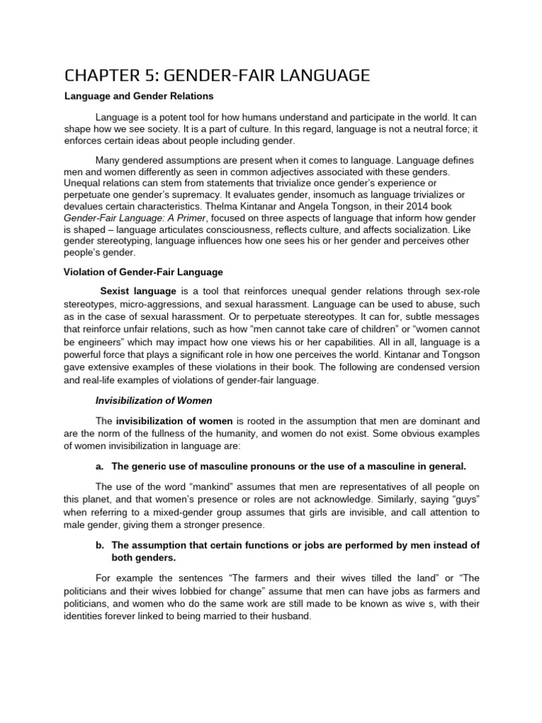 Gender-Fair Language Insights | PDF | Sexism | Gender