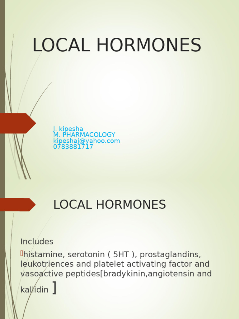 Overview of Local Hormones and Effects | PDF | Angiotensin