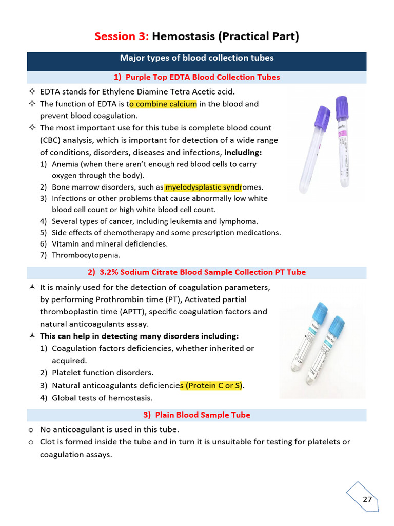 Blood Collection Tubes and Coagulation Tests | PDF | Coagulation ...