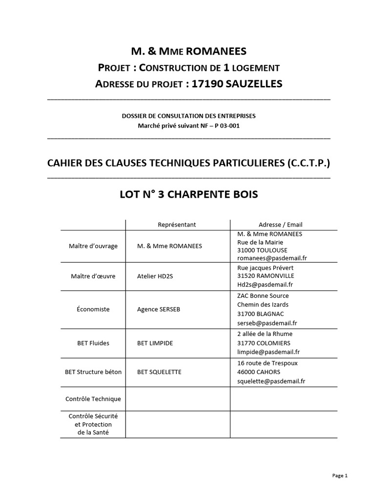 Charpente Bois pour Maison à Sauzelles | PDF | Bois (matériau de ...