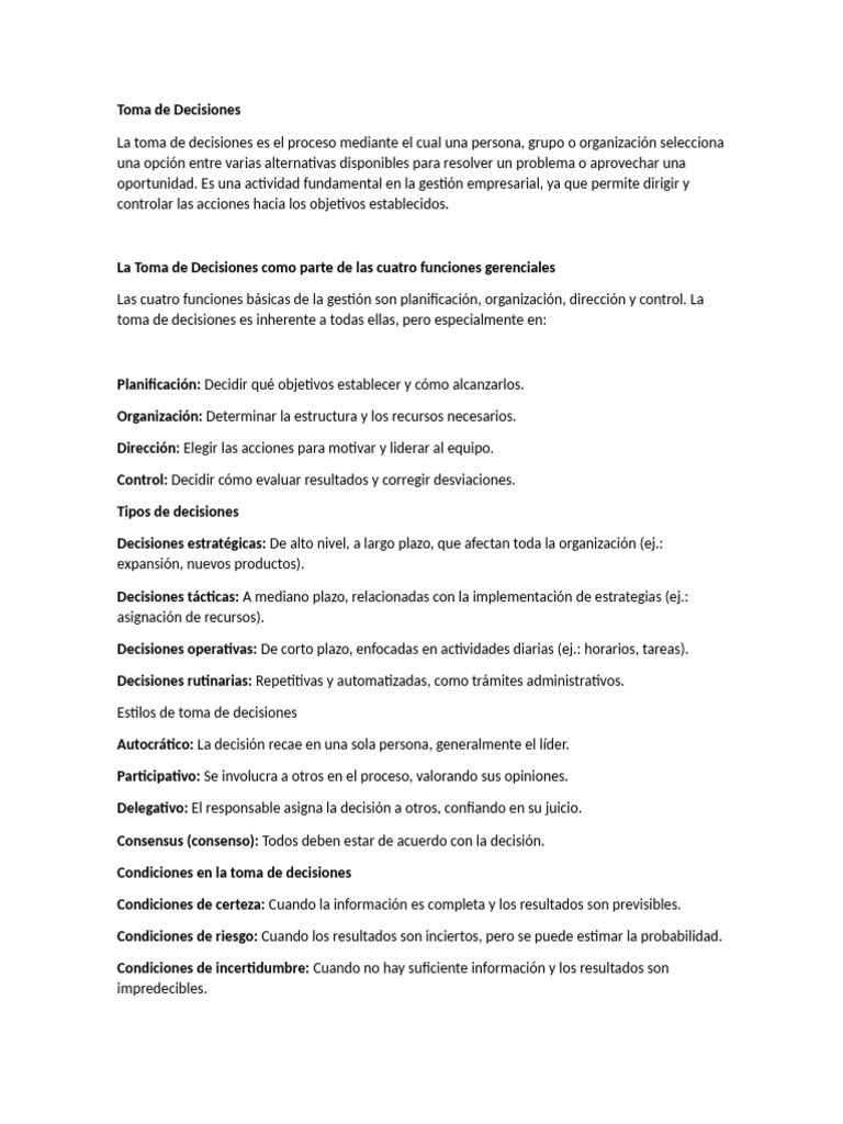 Estrategias Efectivas en Toma de Decisiones | PDF | Toma de decisiones ...
