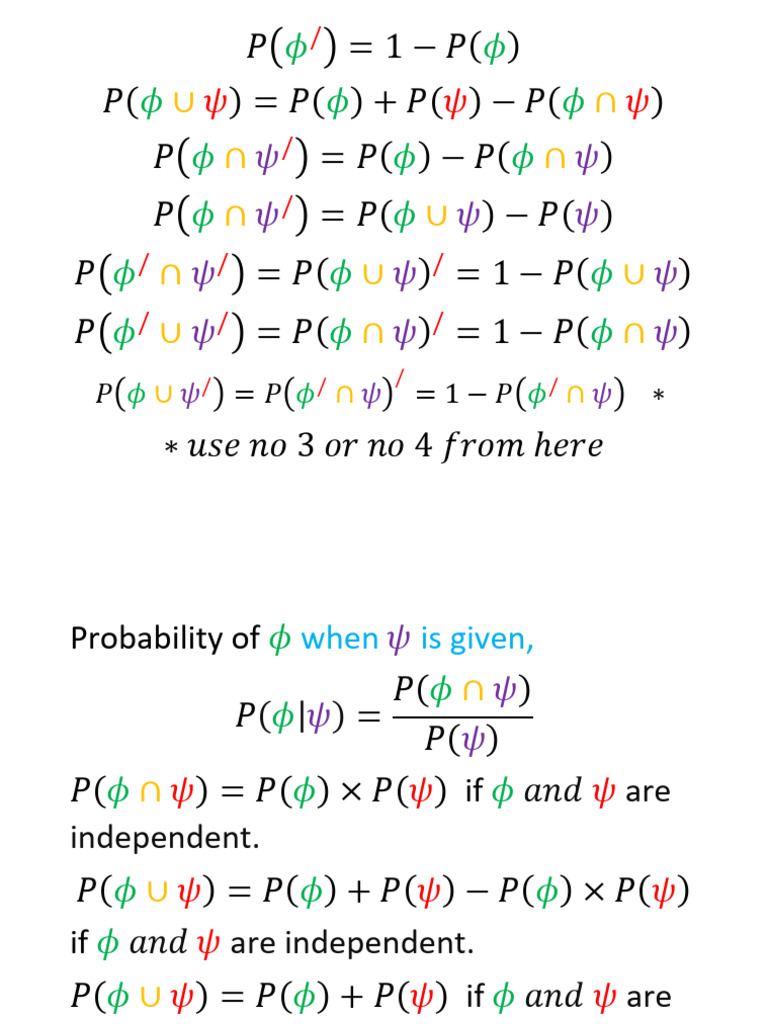 Probability Formulas for Events | PDF