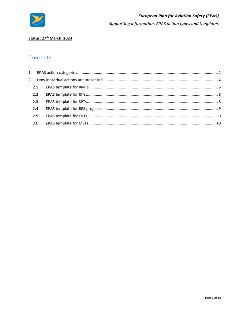 EPAS Action Types and Templates | PDF | Safety | United States ...