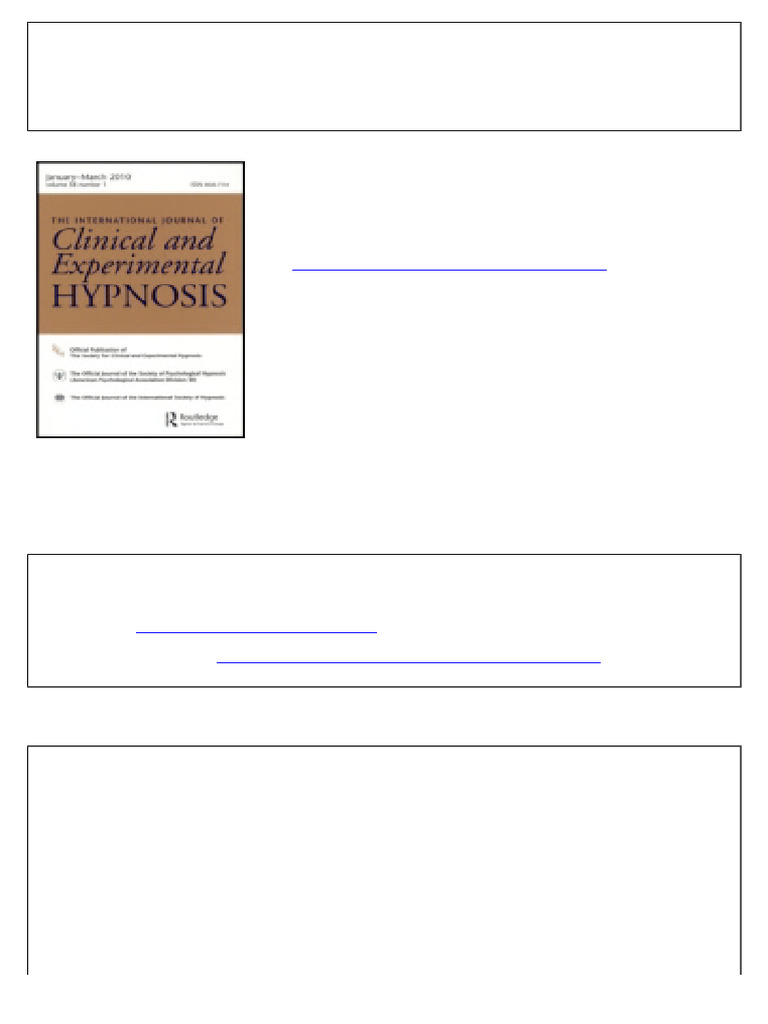 International Journal of Clinical and Experimental Hypnosis | PDF