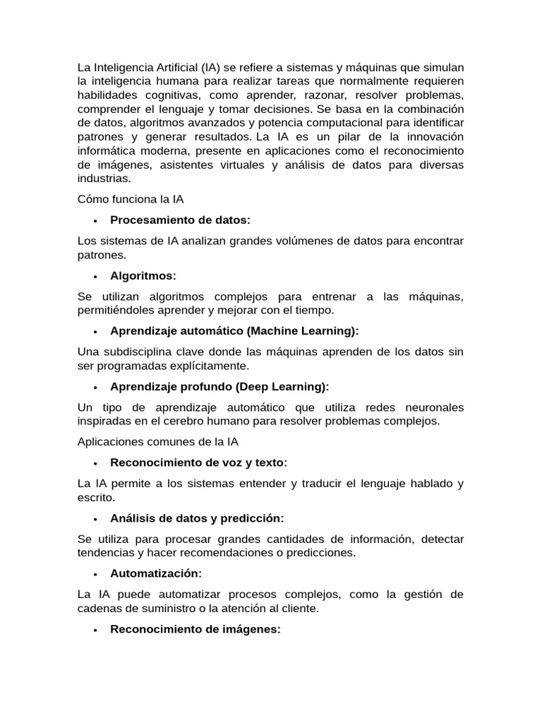 La Inteligencia Artificial | PDF