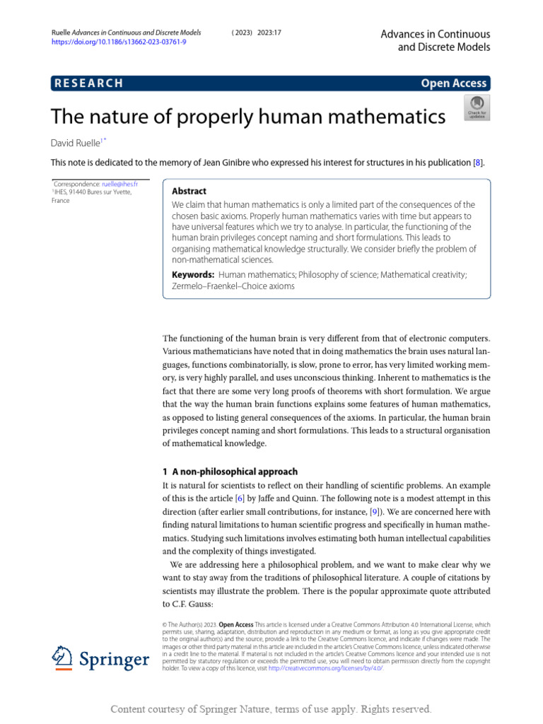 Human Mathematics: A Cognitive Perspective | PDF | Mathematical Proof ...