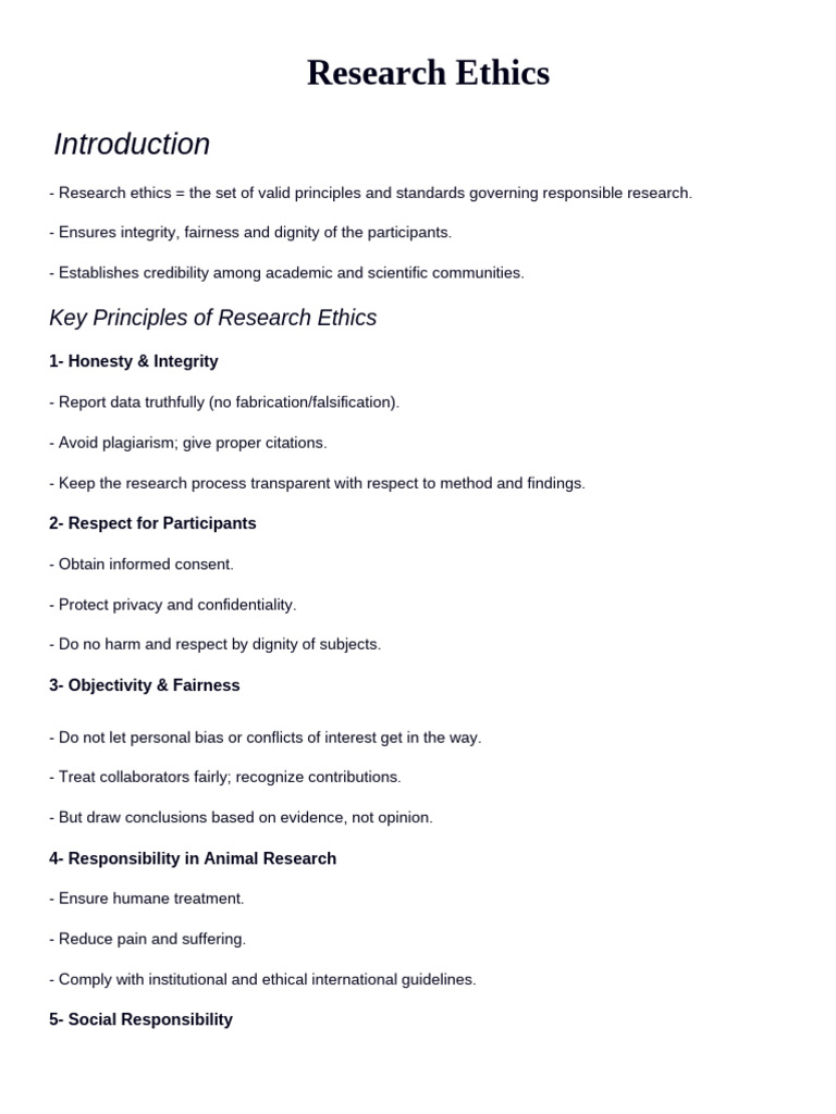 Key Principles of Research Ethics | PDF