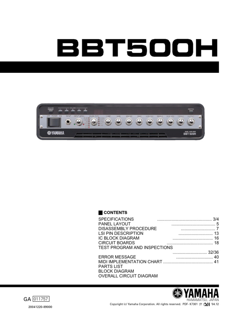 BBT 500 H | PDF | Amplifier | Mosfet