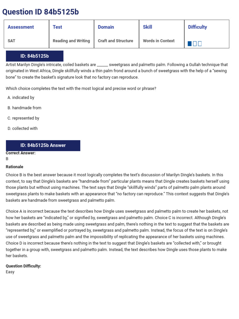 Question ID 84b5125b | PDF | Reward System | Decision Making
