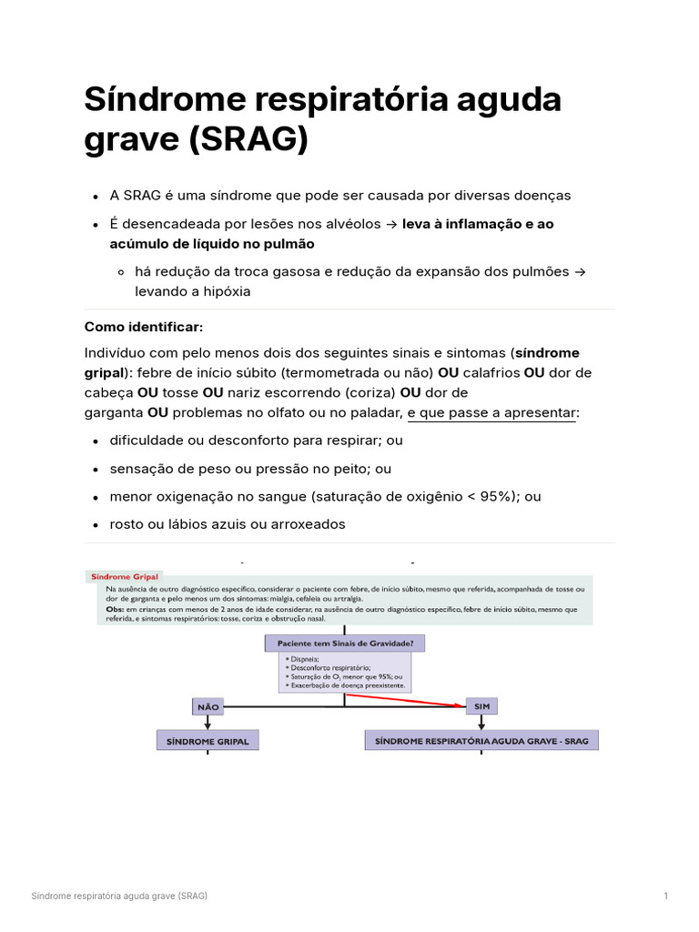 Causas e Tratamento da SRAG | PDF | Medicina Clínica | Doenças e ...