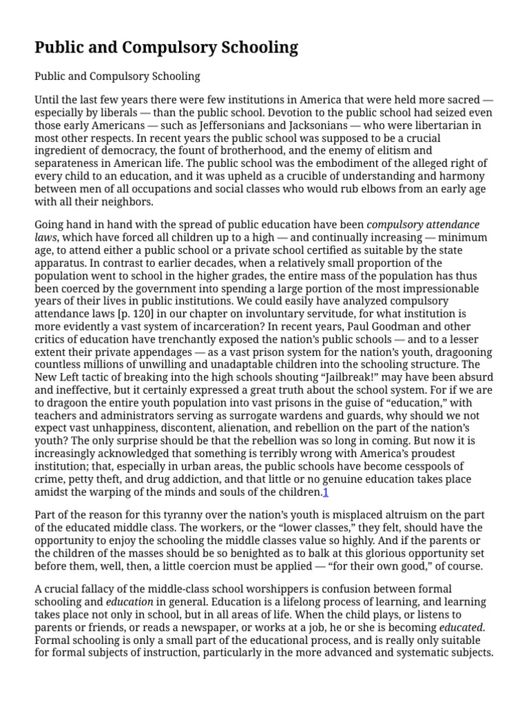 The Tyranny of Public Schooling | PDF | Protestantism