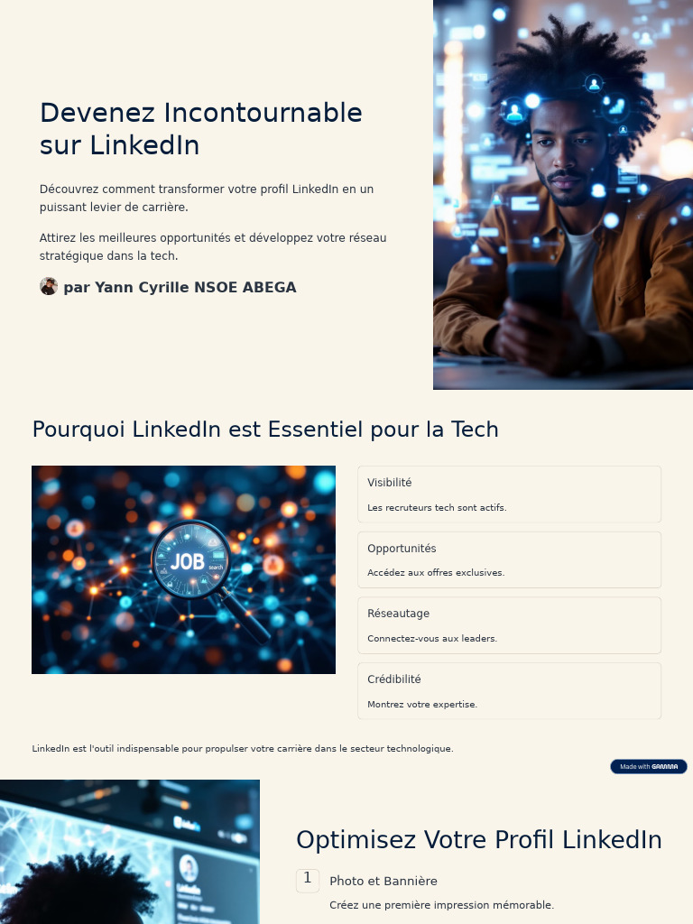 Optimisez votre profil LinkedIn pour la tech | PDF | LinkedIn | Crédibilité