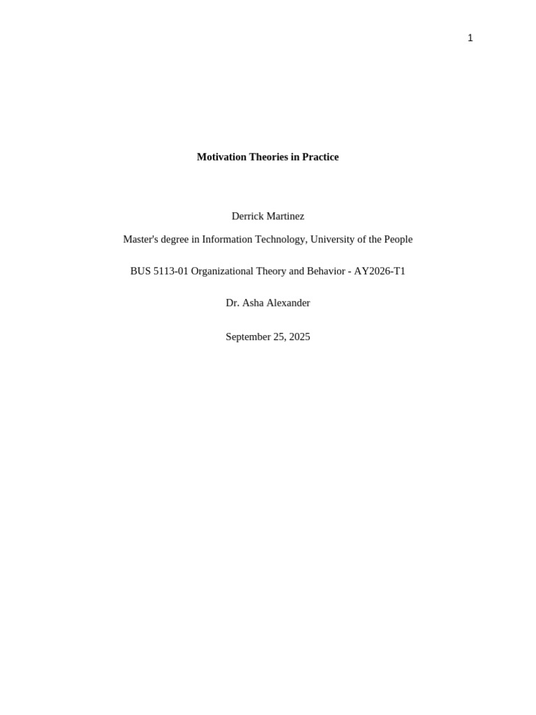 Motivation Theories for Effective Leadership | PDF | Motivation ...
