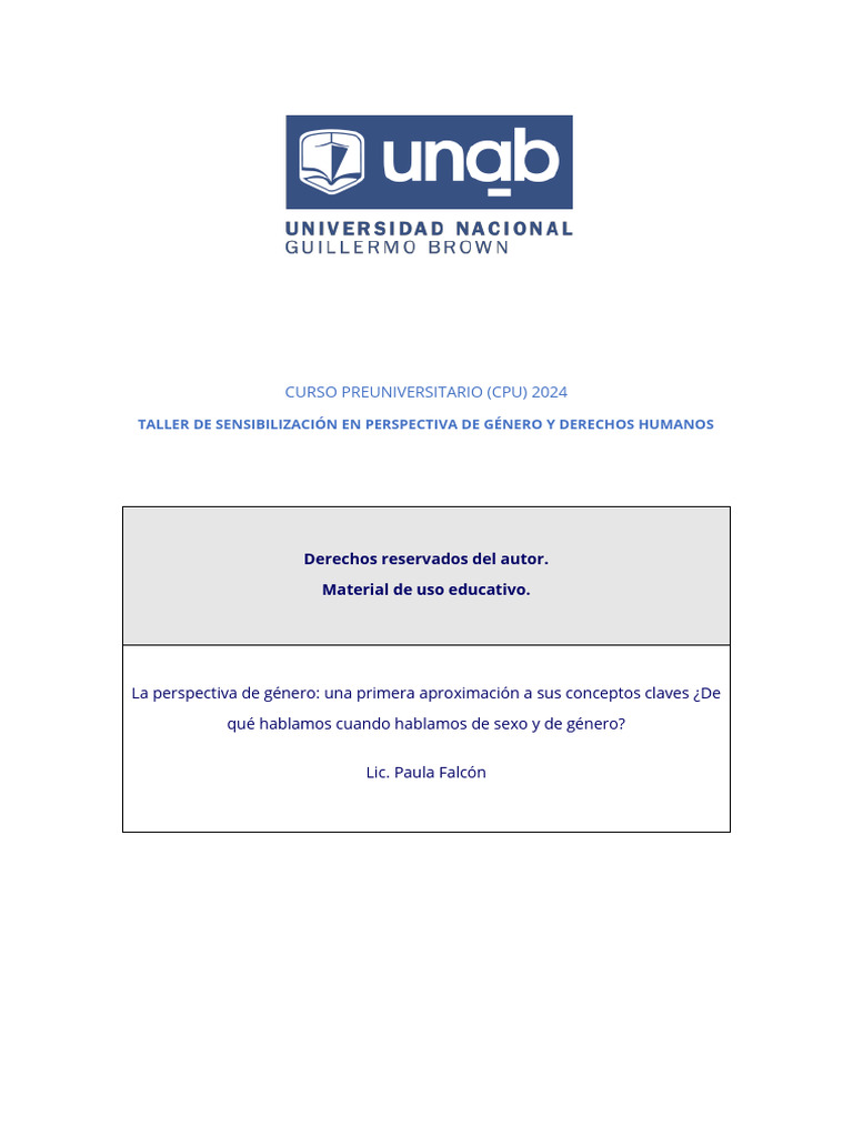 Perspectiva de Género y Derechos Humanos | PDF | Sexo | Género
