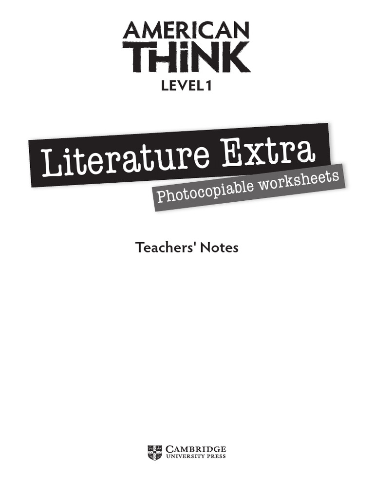 AE Think Level 1 Literature Extra TN Final | PDF | Estella (Great ...
