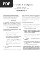 TIPOY DISEÑOS DE LA INVESTIGACION