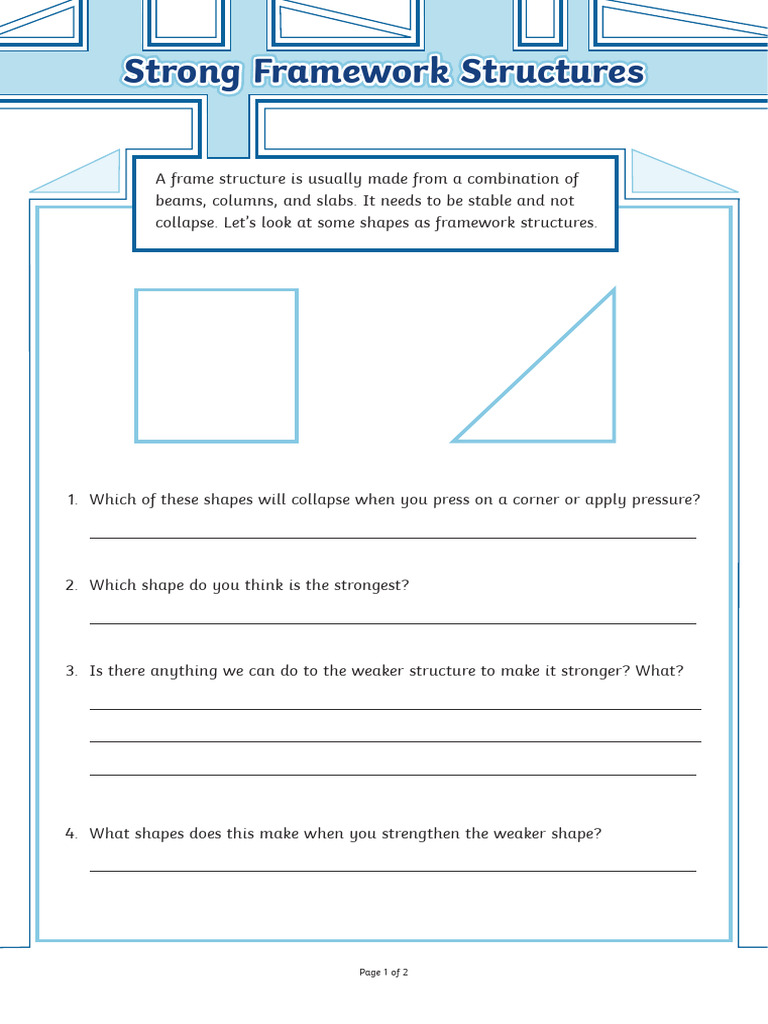 Strong Framework Structures - Activity Sheet | PDF