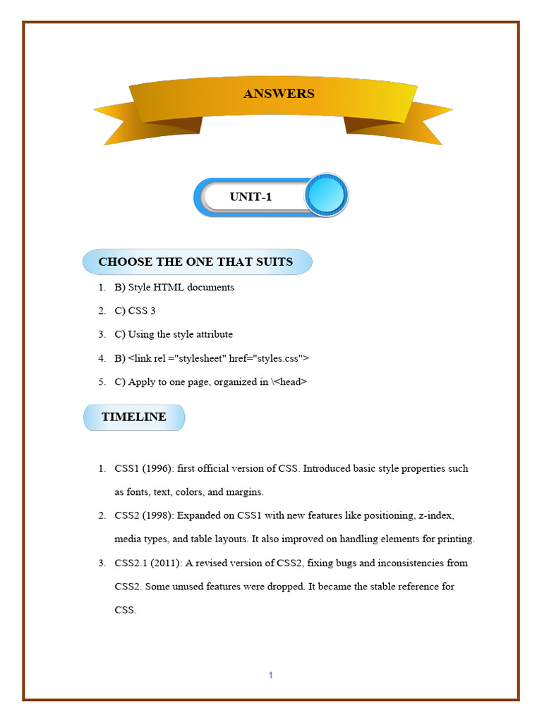 CSS History and Application Guide | PDF | Typefaces | Html Element