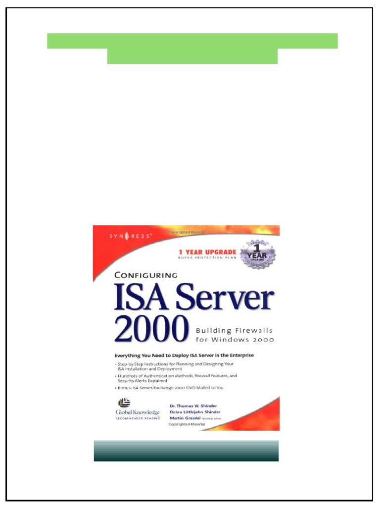 Configuring ISA Server 2000 1st Edition Thomas Shinder Available ...