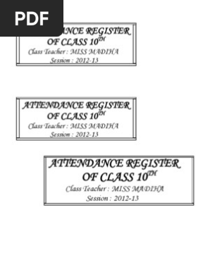 Attendance Register
