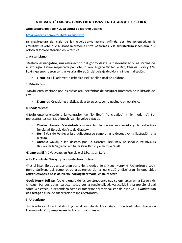 Técnicas Constructivas en Arquitectura XIX | PDF | Diseño | Estilos ...