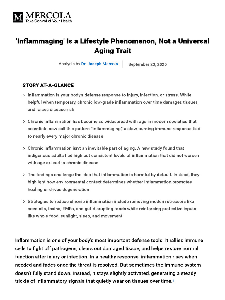 Understanding Inflammaging and Its Causes | PDF | Inflammation ...