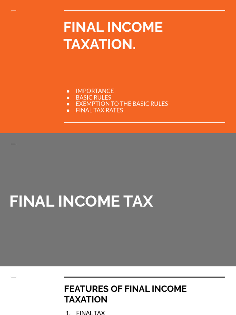 Final Income Tax | PDF | Dividend | Capital Gains Tax