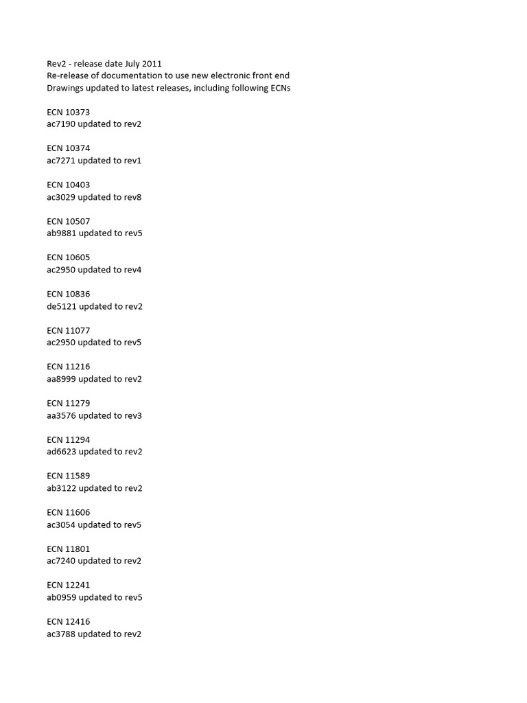 Rev2 Documentation Updates - July 2011 | PDF