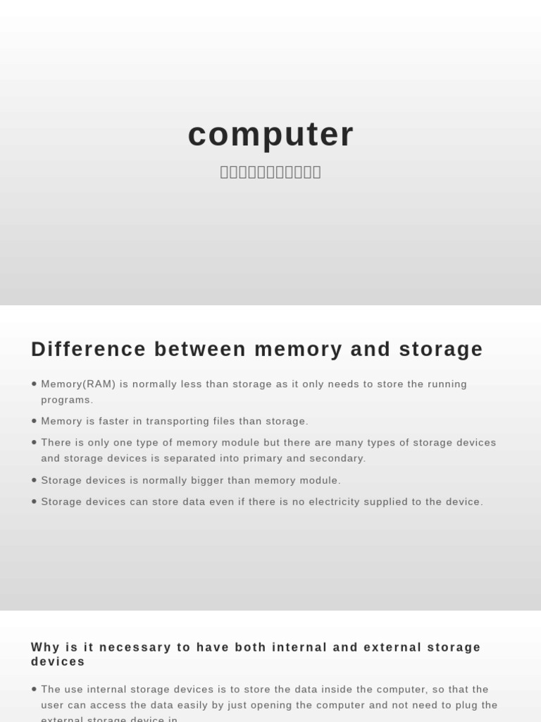 Memory vs Storage: Key Differences Explained | PDF