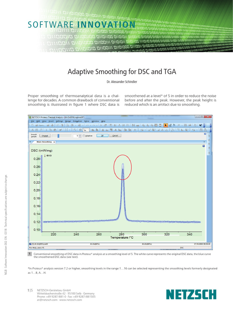 Adaptive Smoothing for DSC & TGA | PDF
