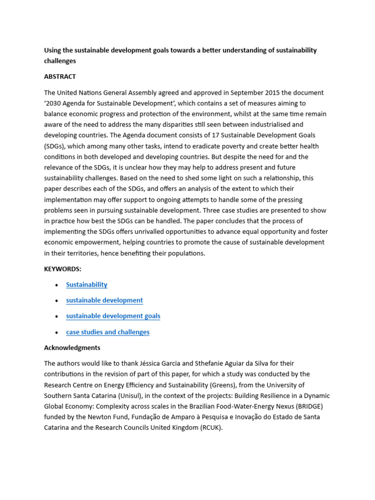 Analyzing Sustainable Development Goals | PDF | Sustainability ...