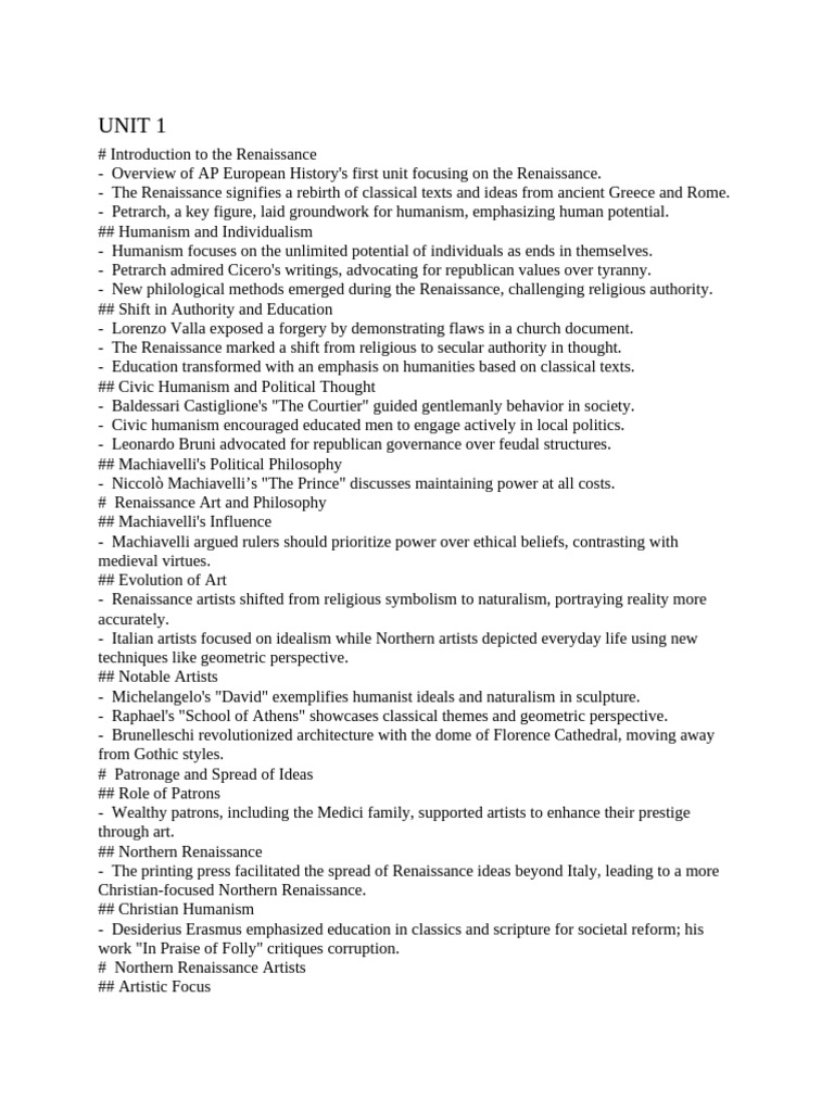 Renaissance: Humanism, Art, and Power | PDF | Renaissance | Protestantism