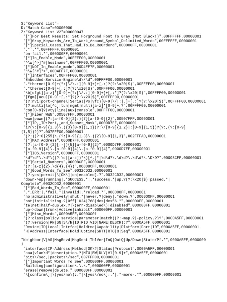Keyword List for Network Configuration | PDF | Computer Networking