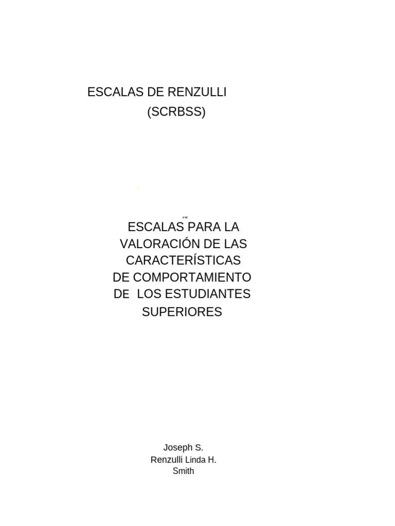 Escalas de Renzulli para Estudiantes | PDF | Comunicación | Cognición