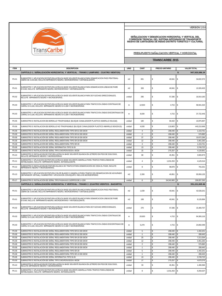 Anexo No. 3. Presupuesto | PDF | Transporte público | Transporte en bus