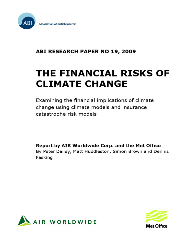 Financial Risks of Climate Change Analysis | PDF | General Circulation ...