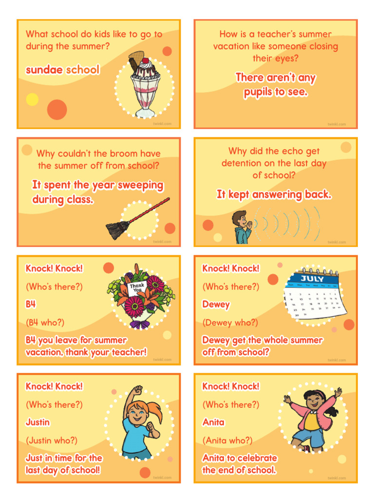 Fun Summer School Jokes for Kids | PDF