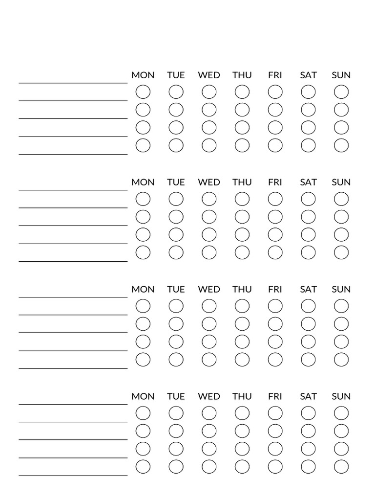 Weekly Habit Tracker Template | PDF
