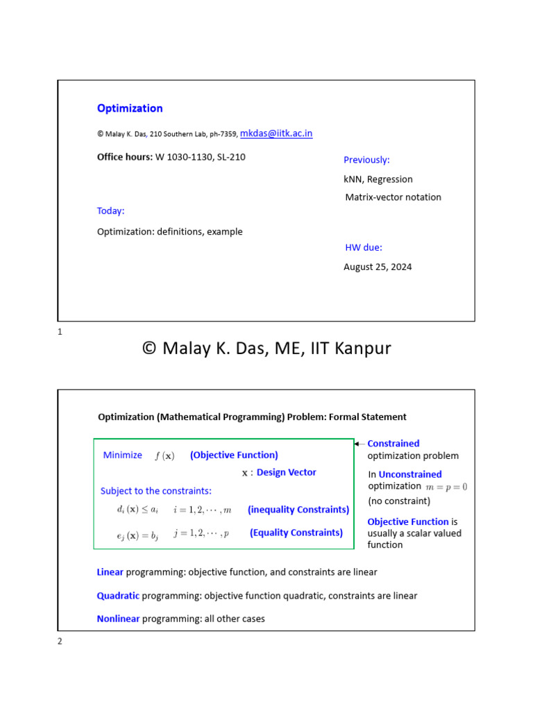 Optimization Techniques Overview | PDF | Mathematical Optimization ...
