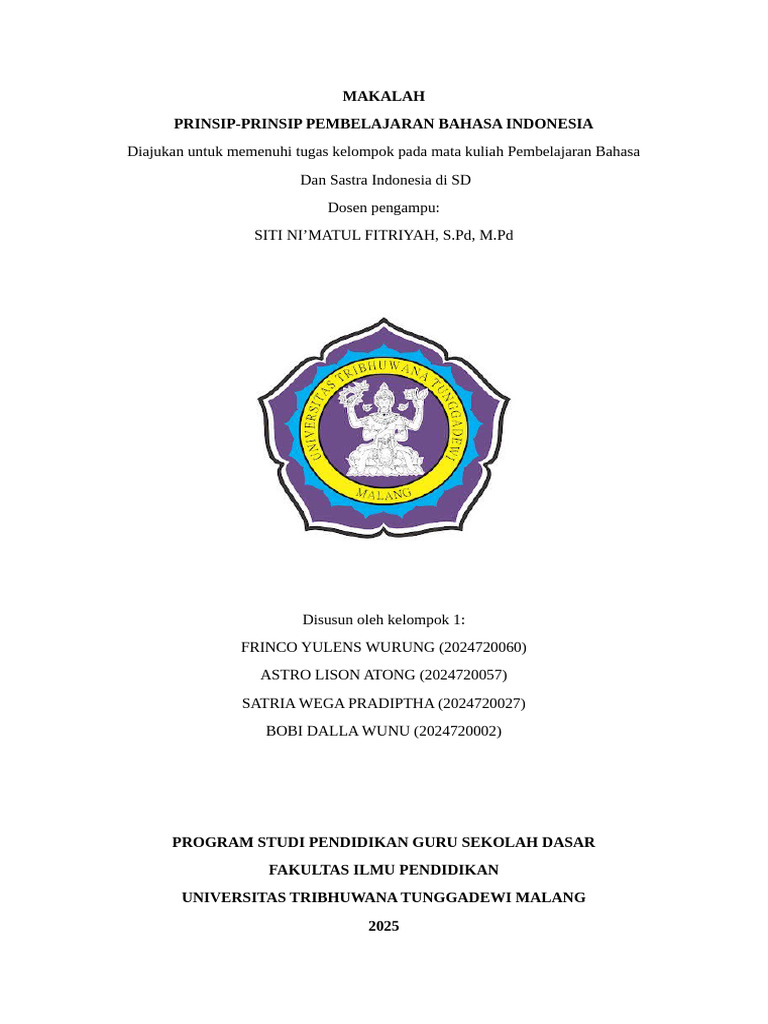 Makalah Pembelajaran Bahasa Dan Sastra Indonesia Di Sd-A | PDF