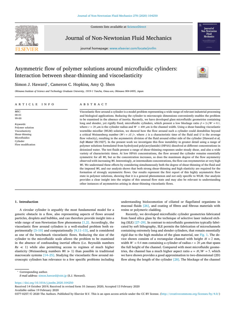 Simon J.H. - Asymmetric Flow of Polymer Solutions Around Microfluidic ...