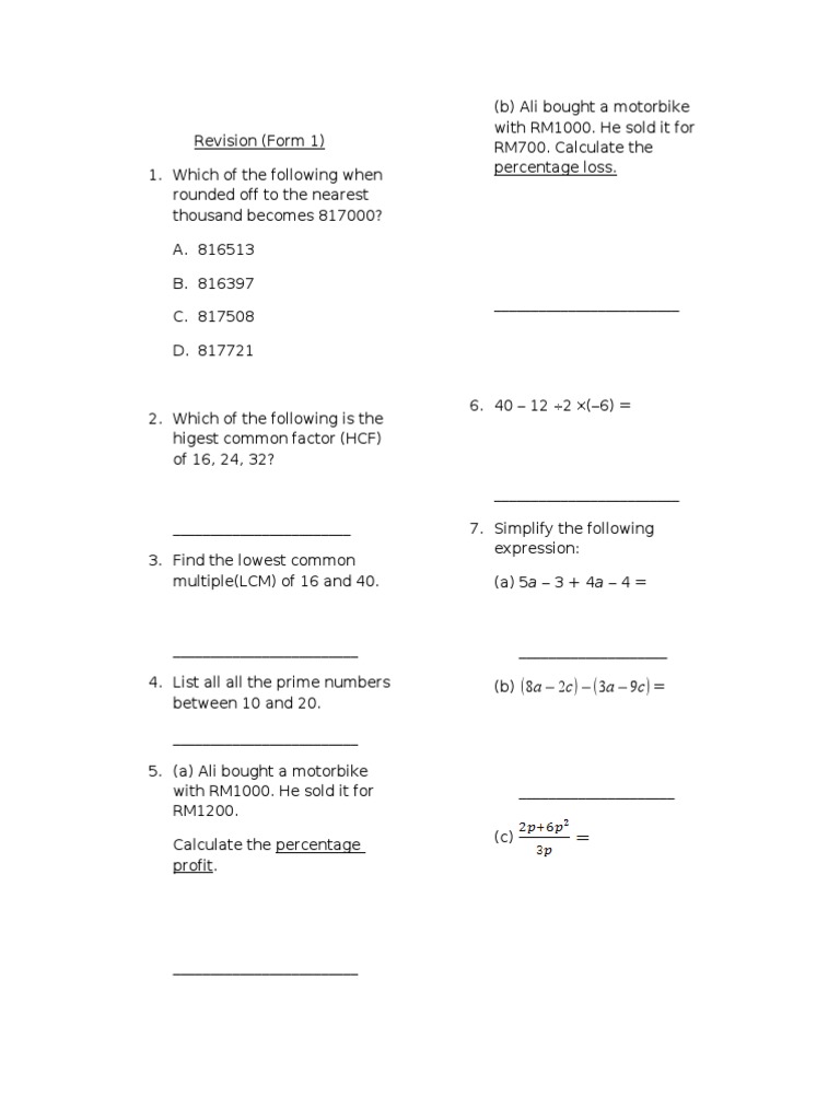 Math 22 Midyear Revision Guide | PDF