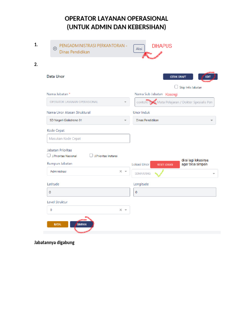 Contoh Anjab Operator Layanan Operasional | PDF