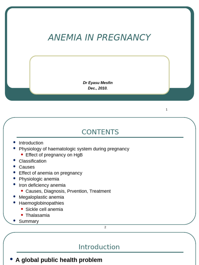 Anemia in Pregnancy | PDF | Anemia | Hematology