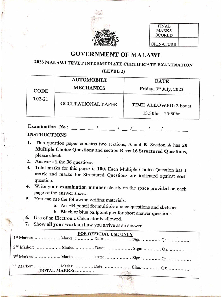 Amm L2.occupational Paper, July 2023 | PDF