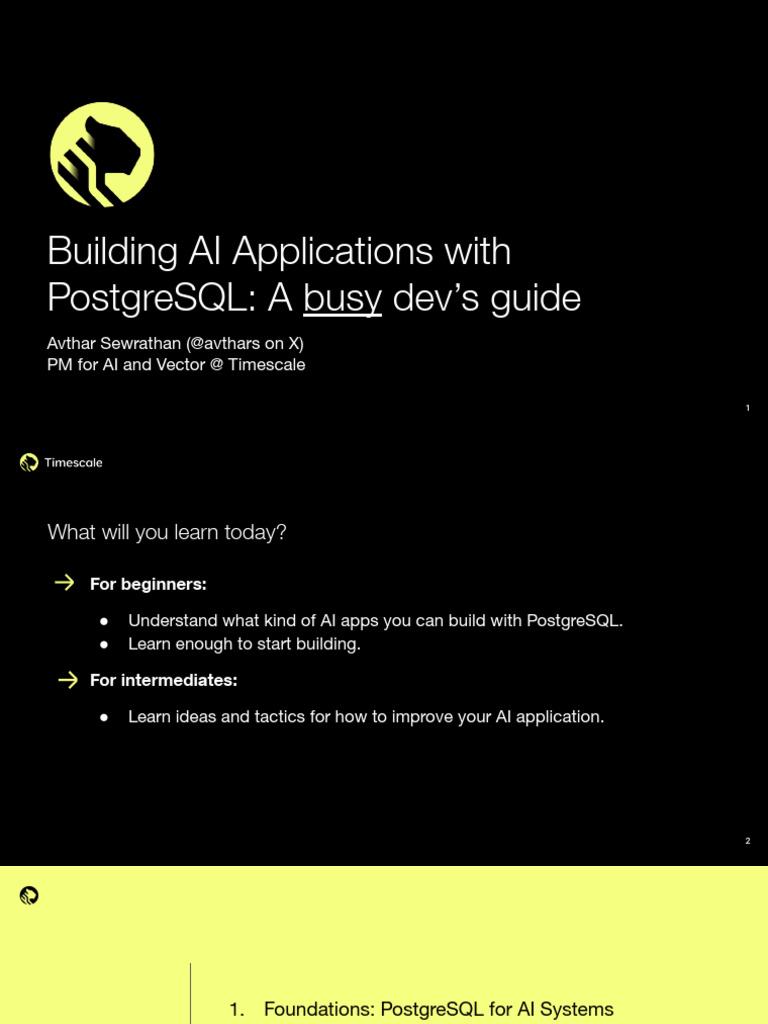 AI App Development with PostgreSQL Guide | PDF | Postgre Sql | Databases