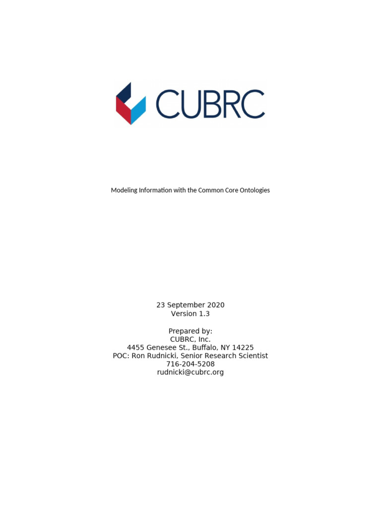 Modeling Information With The Common Core Ontologies 1.3 | PDF ...