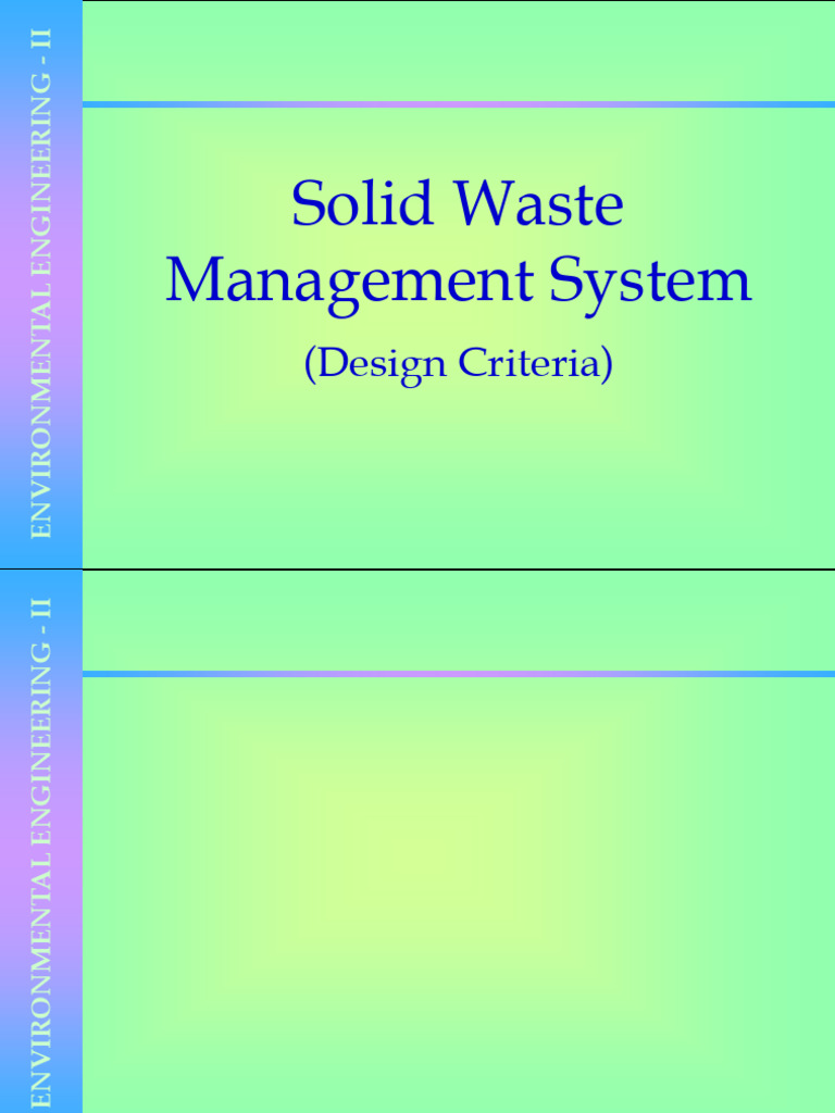 Lecture # 13 (SWM Design Criteria) | PDF | Landfill | Groundwater