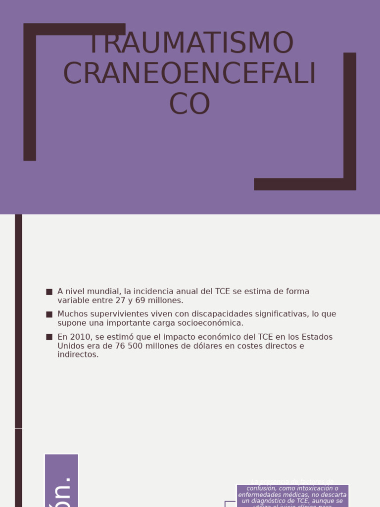 Cuidados y Clasificación del TCE | PDF | Lesión cerebral traumática ...